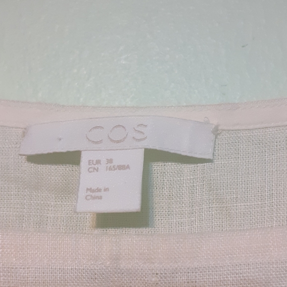 COS boatneck blouse Neutral 100% hemp Organic fabric expensive than linen NEW - Picture 2 of 5